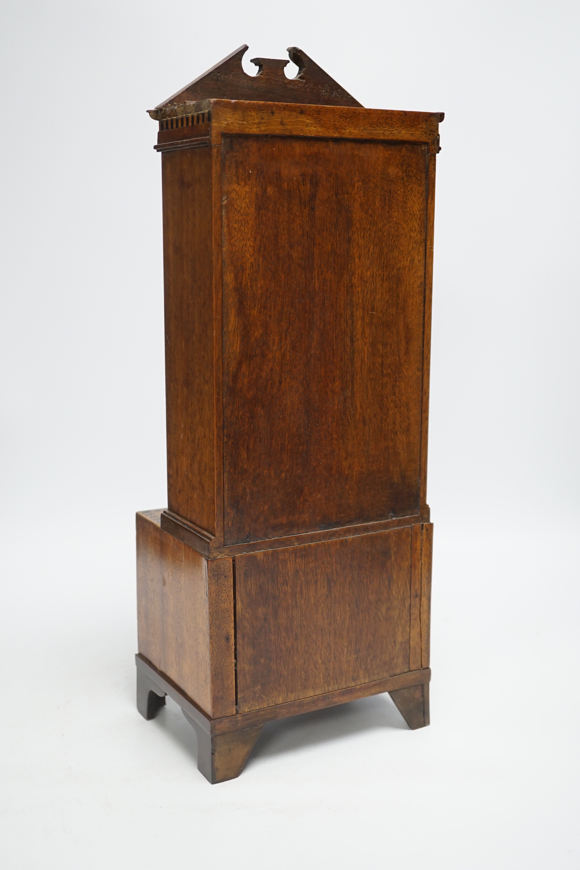 A Regency style miniature inlaid mahogany bookcase, 44cm